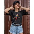 thumbnail image 2 of Colorful Macaw On Sakura Branch T-Shirt Women -Image by Shutterstock, Female Large, 2 of 4