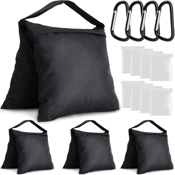 4 Packs Sandbags Weight Bags for Light Stand Photography Video Equipment, Heavy Duty Saddlebag for Backdrop Stand, Photo Tripod, Canopy, Pop up Tent, Umbrella Base, Fishing Chair, Picnic Tab