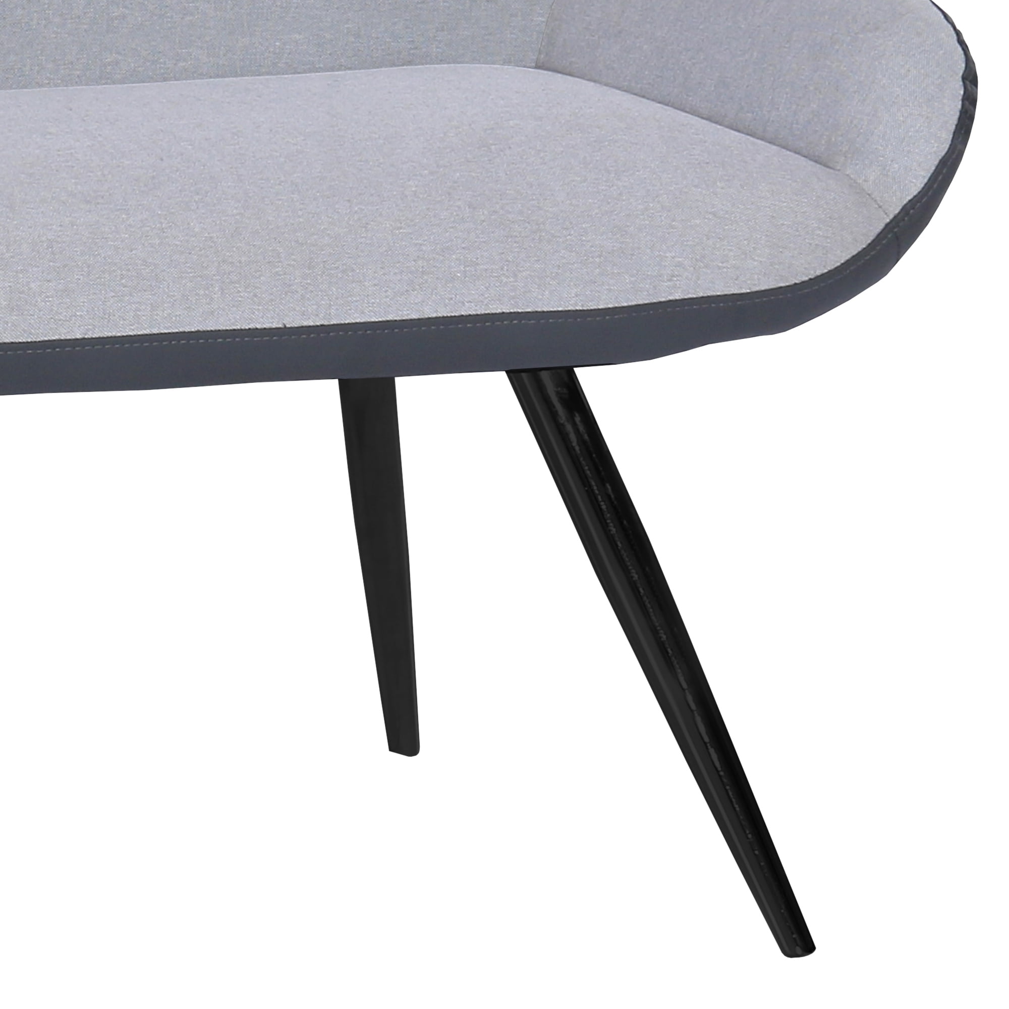 Armen Living Coronado Upholstered Fabric & Metal Dining Bench in Gray/Black