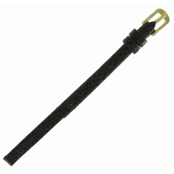 LS700 6mm Brown Genuine Lizard Watch Band Yellow Buckle