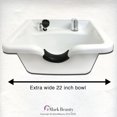 thumbnail image 3 of Extra Wide Shampoo Bowl White ABS Plastic Salon and Spa Hair Sink Beauty Salon Equipment TLC-W22, 3 of 4