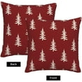 thumbnail image 2 of Christmas Tree Throw Pillow Covers 20x20 Inch Set of 2, Winter Xmas Holiday Pillow Cases Cream Red Xmas Pine Tree Pillowcase Home Decorative Cushion Covers for Sofa Couch Bed Living Room, 2 of 7