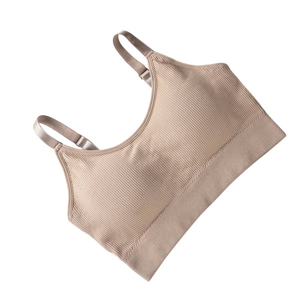 Guardurnaity Bralette transpirable para mujer, sujetador sin costuras suave y agradable para la piel, sujetador sin costuras Ropa interior Caqui poco profundo
