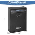 thumbnail image 2 of Locking Wall Mount Mailbox, Mail Boxes with Combination Lock for Outside, Security Cash Key Letter Drop Box with Code for House Office School,12.4H x 8.54L x 3.35W Inches, Black, 2 of 7