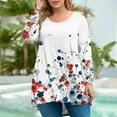 thumbnail image 2 of Xyxonk Womens Plus Size Tops Loose Fall Going Out Tunics Long Sleeve Crew Neck Floral Graphic T-Shirt 4x-5x Casual Trendy Tunics Vermilion 4XL, 2 of 5