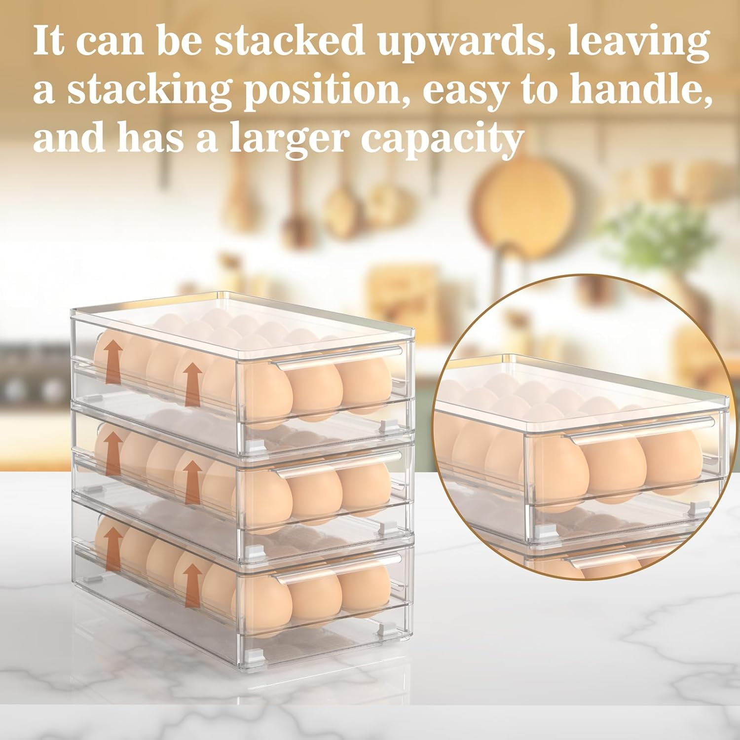 Egg Box Transparent 18 and 36 Pack Storage for Refrigerator Kitchen Storage Size: 13.3 * 4.7 * 3.9 inches (2 pack)
