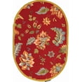 thumbnail image 2 of Safavieh Chelsea Emmet Bordered Wool Area Rug, Red, 4'6" x 6'6" Oval, 2 of 9