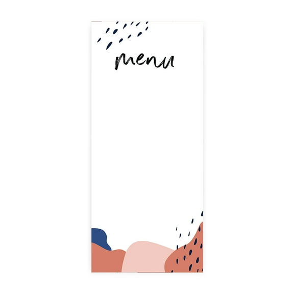 Koyal Wholesale Terracotta Abstract Shapes Printable Wedding Paper Menu Cards for DIY Printer, Pack of 52