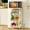 White, variant on Kitchen Microwave Cart with Fruit Baskets, 4 Tier Microwave Table Stand with Storage, Kitchen Storge Shelf on Wheels Small Rolling Cart Organizer Rack for Pantry, Living Room, Bathroom