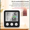 thumbnail image 4 of Medidor de humedad y temperatura digital Termómetro de plástico para interiores Higrómetro Alarma de pantalla grande con pilas para oficina en casa TS-9909-B Inevent HA009466-02B, 4 of 6