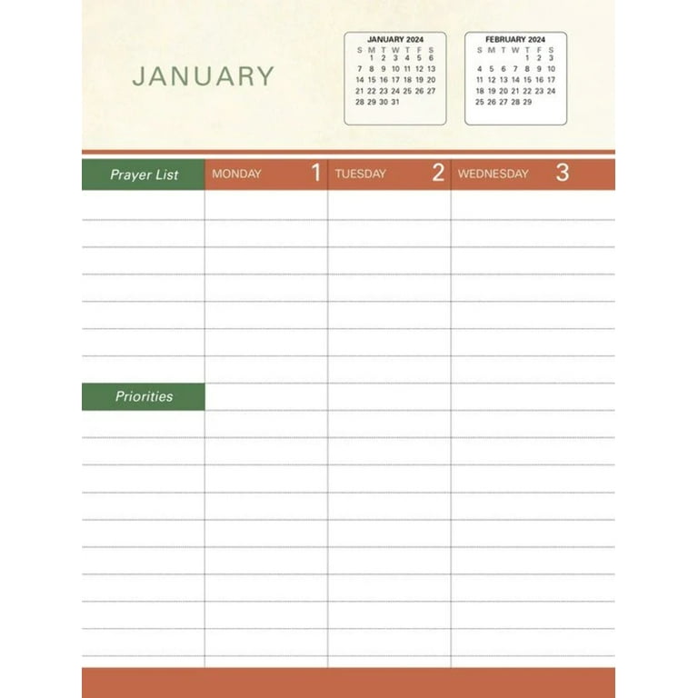 Prayer Journal for Women 12-Month 2024 Monthly/Weekly Planner