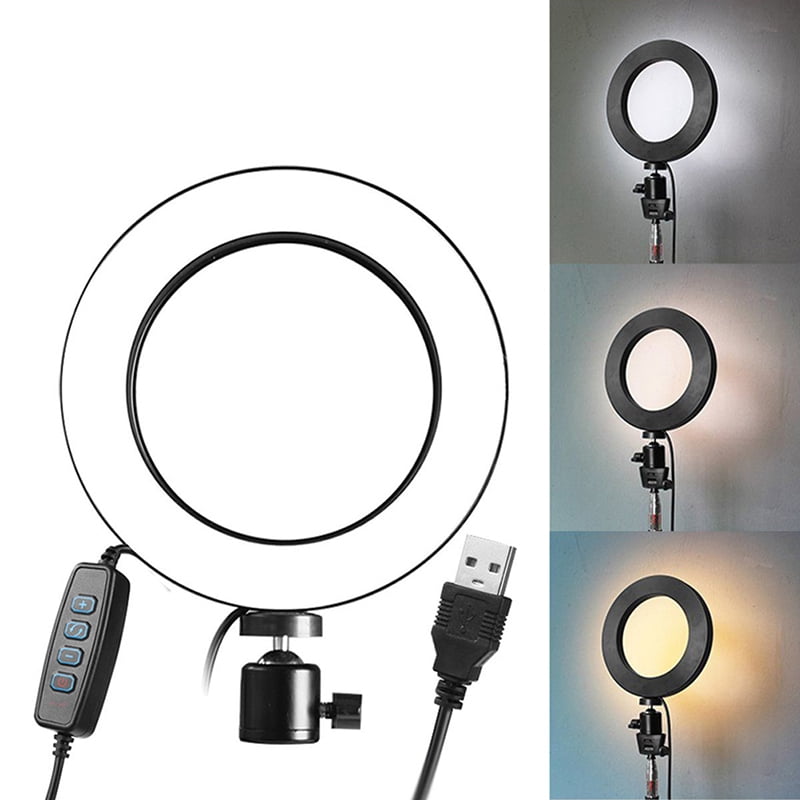 LED Ring Light Dimmerabile USB 5500K Fill Lamp Fotografia Phone Video Live B np 
