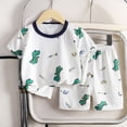 thumbnail image 2 of Gubotare Boys Sleep Shorts Set Unisex-Baby Short Sleeve Pajama 2-Piece Set 5T 6T (Green,5-6 Years), 2 of 6