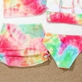 thumbnail image 5 of GYRATEDREAM Girls Swimsuits 4 Piece Tankini Bathing Suit Set Kids Cute Tie-dye Bikini Swimwear with Cover Ups Beach Skirt for 8-14Y, 5 of 8