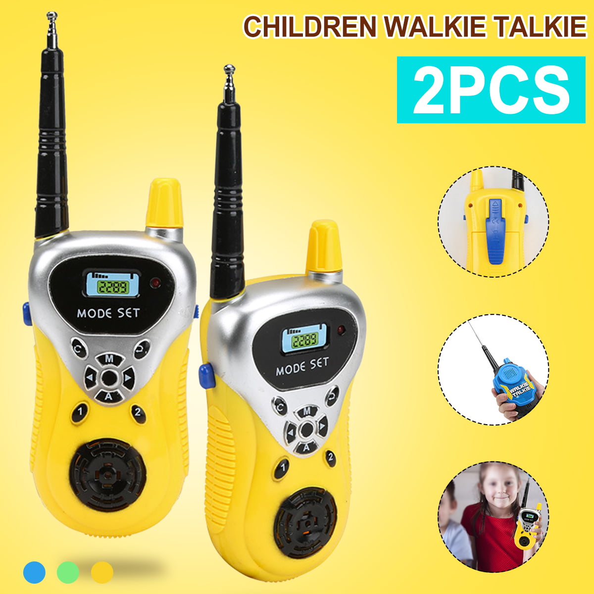2 x Walkie Talkie Electronic Portable Tow-Way Radio Toy Set Great Gift For Kids 