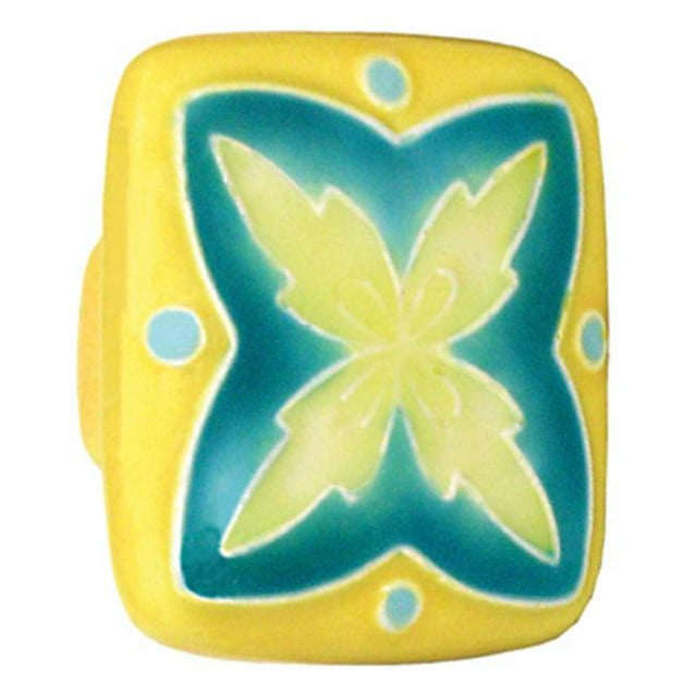 Acorn PS2YP Lg Sq Yellow and Teal Inchx Inch Design