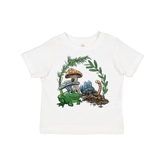 Inktastic Frog, Worm, Mushrooms Nature Scene Boys or Girls Toddler T-Shirt