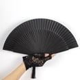 thumbnail image 3 of Joernso Bamboo Hand-Held Folding Fan Chinese Vintage Lightweight Cooling Fan with Exquisite Tassels for Dance Music Festival Wedding Church, 3 of 7