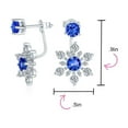 thumbnail image 4 of Bling Jewelry Womens Holiday Party Earring Jacket Blue Sapphire Snowflake Studs in Sterling Silver, 4 of 6