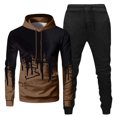 thumbnail image 1 of Mens Hooded Sports Tracksuit Unisex Two-Piece Running Outfits Long Sleeve Pullover Hoodies Sweatshirt+Sweatpants Set2XL, 1 of 3