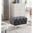 thumbnail image 2 of Meridian Furniture Crescent Grey Velvet Ottoman, 2 of 3