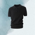 thumbnail image 3 of Polo Shirts for Men Summer Solid Casual Cable Knit Collared Short Sleeve Dress Shirts, 3 of 4