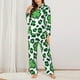thumbnail image 2 of Fotbe Leopard print St. Patrick's Day Conjunto de Pijama de Manga Larga para Mujer con Estampado, Ropa de Dormir de 2 Piezas, Conjunto de Casa Suave y Cómodo con Bolsillos-X-Large, 2 of 7