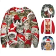 thumbnail image 2 of Suéter con estampado 3D divertido de gato 2024, suéteres navideños feos para hombres y mujeres, jerséis, sudaderas con capucha para fiestas navideñas, sudadera 3XL, 2 of 5