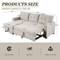 thumbnail image 2 of MOONMISS Sectional Sofa Bed with Storage and Soft Seat ,Reversible Pull Out Couch for Living Room,Beige, 2 of 6