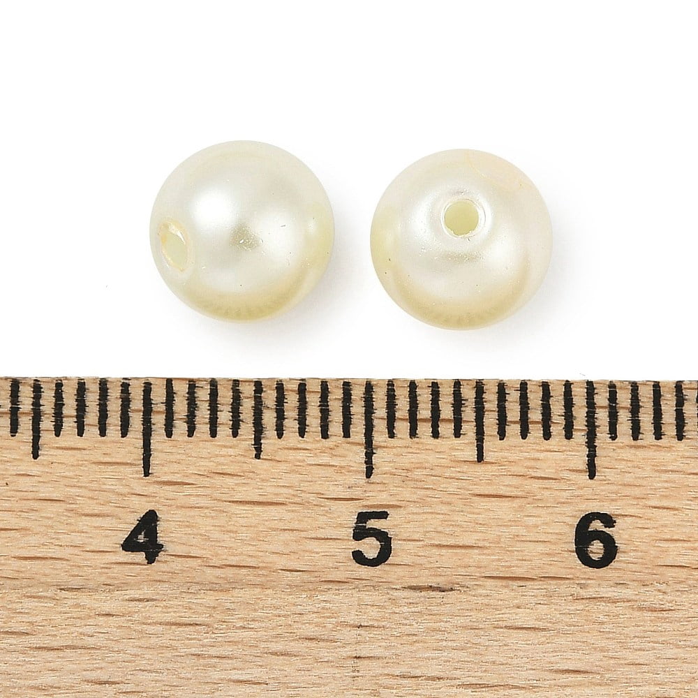 Glass Pearl Beads Strands Round Pearlized Creamy White 8.5x7.5mm Hole: 1.6mm 694pcs/500g