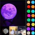 thumbnail image 1 of fastboy Lampe Lune à Impression 3D Changeant de Couleur 16 Couleurs Rechargeable par USB avec Télécommande, 1 of 4