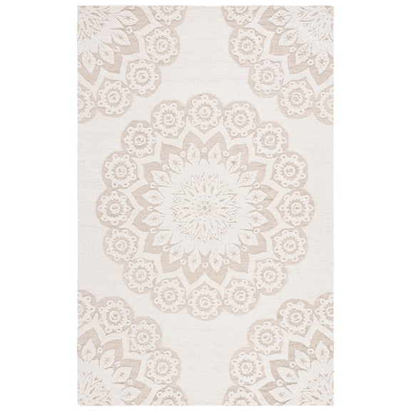 SAFAVIEH Blossom Brody Medallion Area Rug, Ivory/Light Brown, 5' x 8'