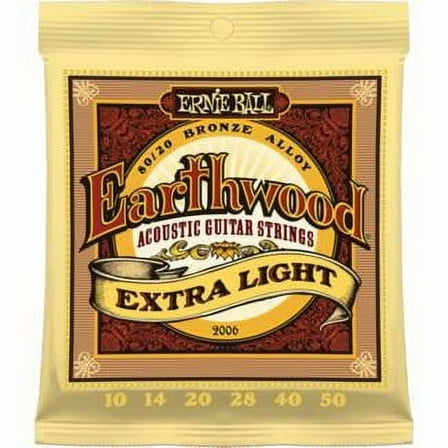Ernie Ball Earthwood Extra Light 80/20 Bronze Acoustic Guitar Strings - 10-50 Gauge