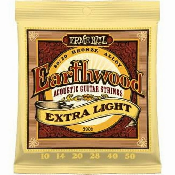 Ernie Ball Earthwood Extra Light 80/20 Bronze Acoustic Guitar Strings - 10-50 Gauge