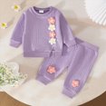 thumbnail image 2 of HFHAPW Toddler Kids Girl Fall Clothes Graphic Long Sleeve Sweatshirt Shirt and Pants Set 2Pcs Outfits for Girls,2-3 Y, 2 of 8