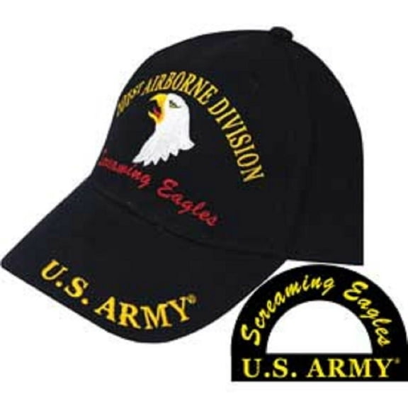 US Army Hat 101st Airborne Division Black Adjustable Cap
