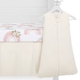 thumbnail image 5 of Evolur RainBoho Collection 3pc Crib Set (Fitted Sheet, Snuggle Sack, Crib Skirt) in Light Peach & Rainbow Print, 5 of 5