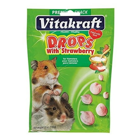 Vitakraft Drops with Strawberry Hamster Treats, 5.3 Oz
