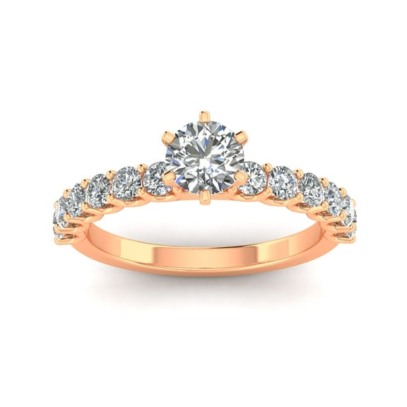 Certified 1.25ctw Diamond Solitaire Engagement Ring in 14k Rose Gold (G-H, I1)