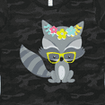 thumbnail image 4 of Inktastic Hipster Raccoon, Raccoon with Glasses, Flowers Women's T-Shirt, 4 of 5