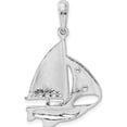 thumbnail image 4 of Silver/14K Two-Tone Sterling Silver Polished Sailboat W/14K Sail Pendant(Length 33) - Jbsp, 4 of 5