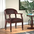 thumbnail image 2 of Boss Office Products Ivy League Faux Leather Executive Mobile Guest Chair in Burgundy, 2 of 8