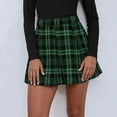 thumbnail image 6 of RUTAYY Women's Skirt Plaid Pleated Cinching Design Elastic Waist Comfortable Breathable Casual Daily Wear Chic Elegant Mini Skirt, 6 of 8