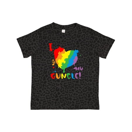 

Inktastic Pride Heart Kid Finger Paint I Love My Guncle! Gift Toddler Boy or Toddler Girl T-Shirt