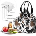 thumbnail image 4 of Cow Print Pattern Drawstring Insulated Lunch Bag for Women, Stain-Resistant Large Lunch Tote with Multi-Pockets for Work Office, 4 of 6