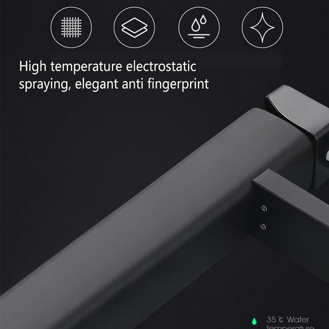 mmirethe Digital Wash Basin Touch Water Temperature Washbasin Mixer Valve Faucets Accessory Toilet Shower Room Kitchen Black Regular