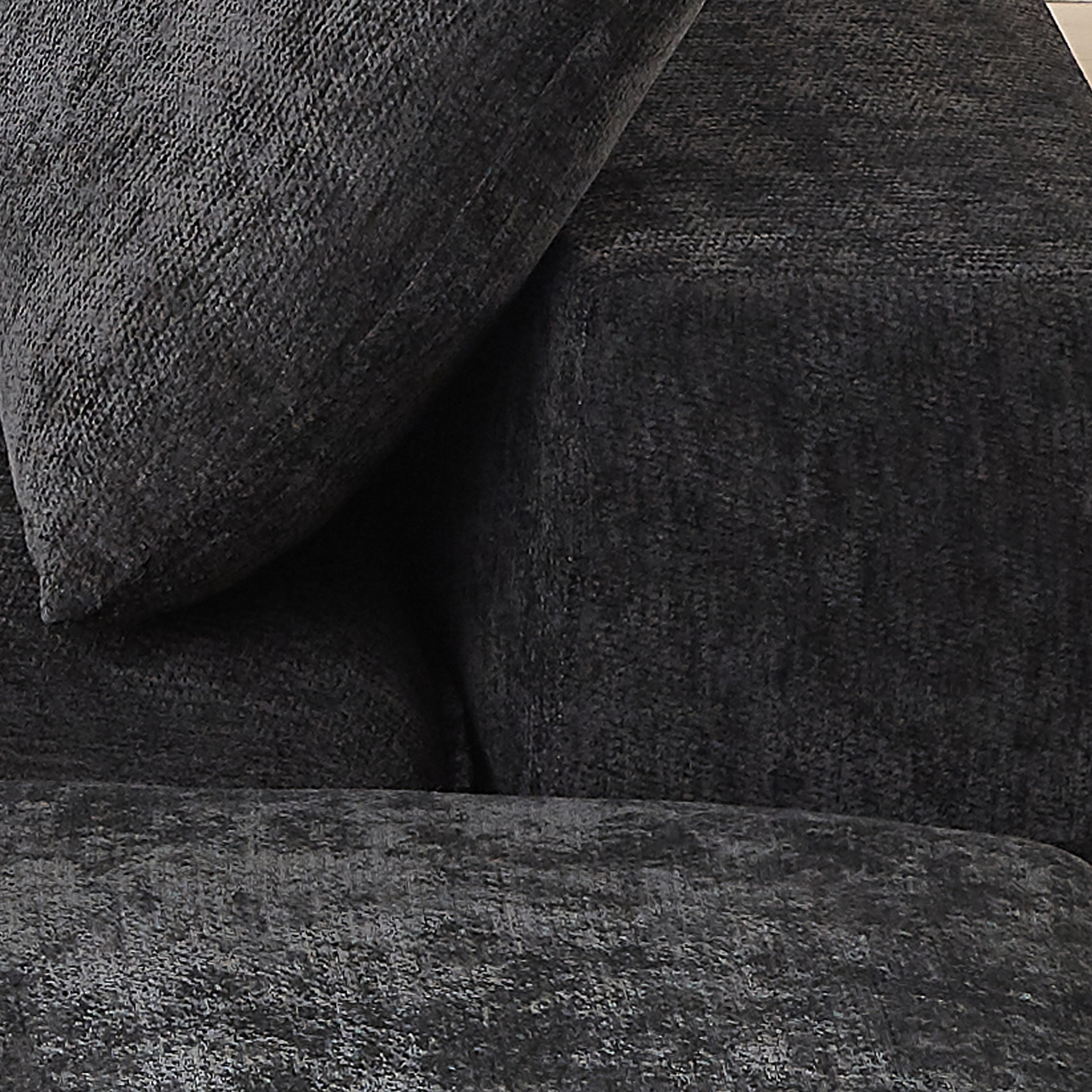 MAYEERTY Modern Modular Chenille Sofa, Black Cloud-Soft Sectional Couch for Living Room