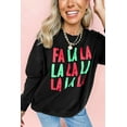 thumbnail image 2 of Women's Black FA LA LA Christmas Letter Graphic Sweatshirt - Cozy Holiday Fashion | [ZhiHiMeRi] | (US 20-22)2XL, 2 of 11