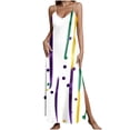 thumbnail image 2 of PNTUTB Women's Fashion Carnival Printed Casual V Neck Sleeveless Strapless Loose Comfort Split Hem Long Dress, 2 of 6