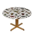 thumbnail image 3 of Orinice Bugs Insects Pattern Round Table Cover Stain Resistant Washable Indoor Outdoor Tablecloth Kitchen Dining Wedding Parties 100% Polyester Fiber 46-50, 3 of 8